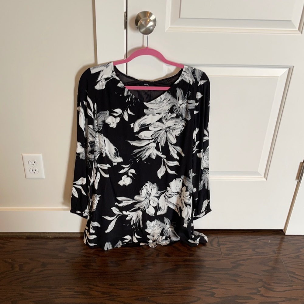 Black and white floral dress